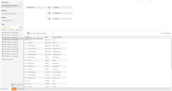 BI connector - Tableau Data Source Connecting to OBIEE Subject Area 