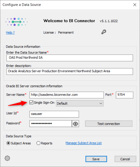 BI Connector Oracle Analytics Server OAS DSN Configuration Setup