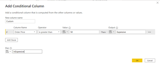 Conditional column transformation through query folding