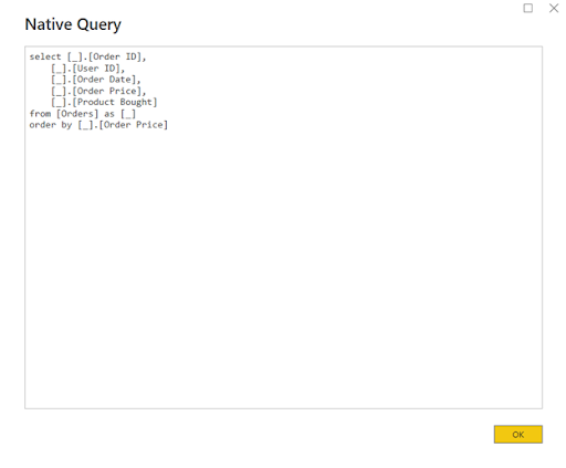 Native Query Panel